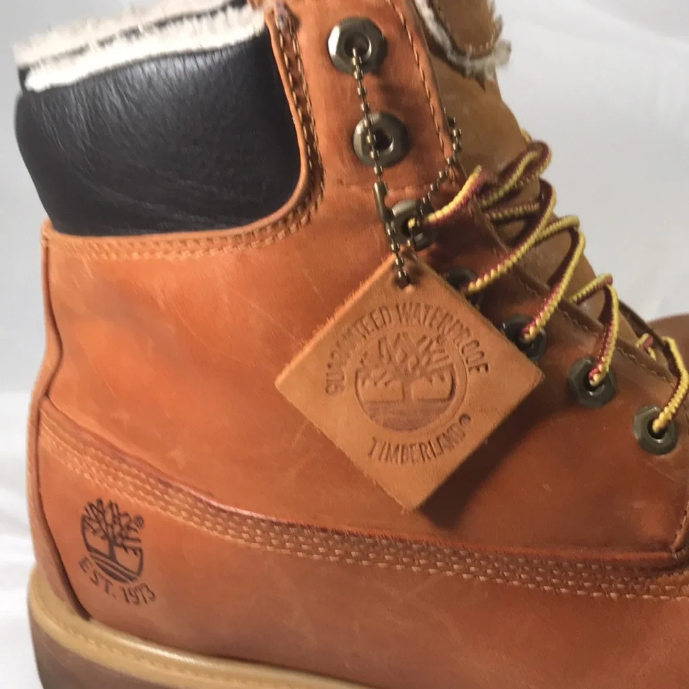 Timberland Mens Classic 6” Fur Lined Waterproof Wheat Nubuck/Fleece 6065R Boots